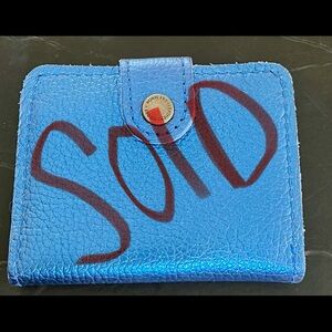 SOLD- Portland Leather Mini Bifold Wallet In Comet Blue